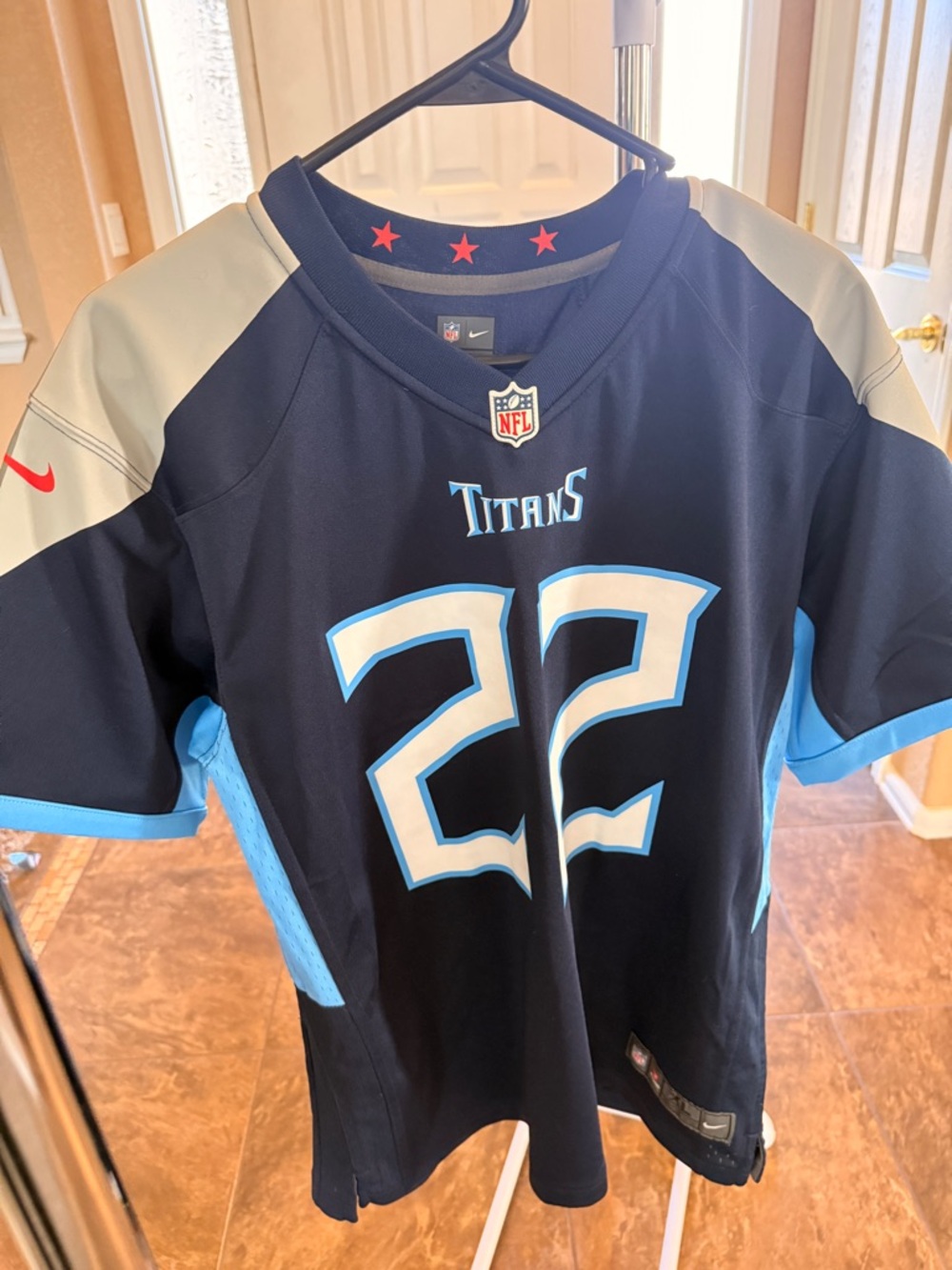 NFL Tennessee Titans Derrick Henry Youth Navy Blue #22 Jersey